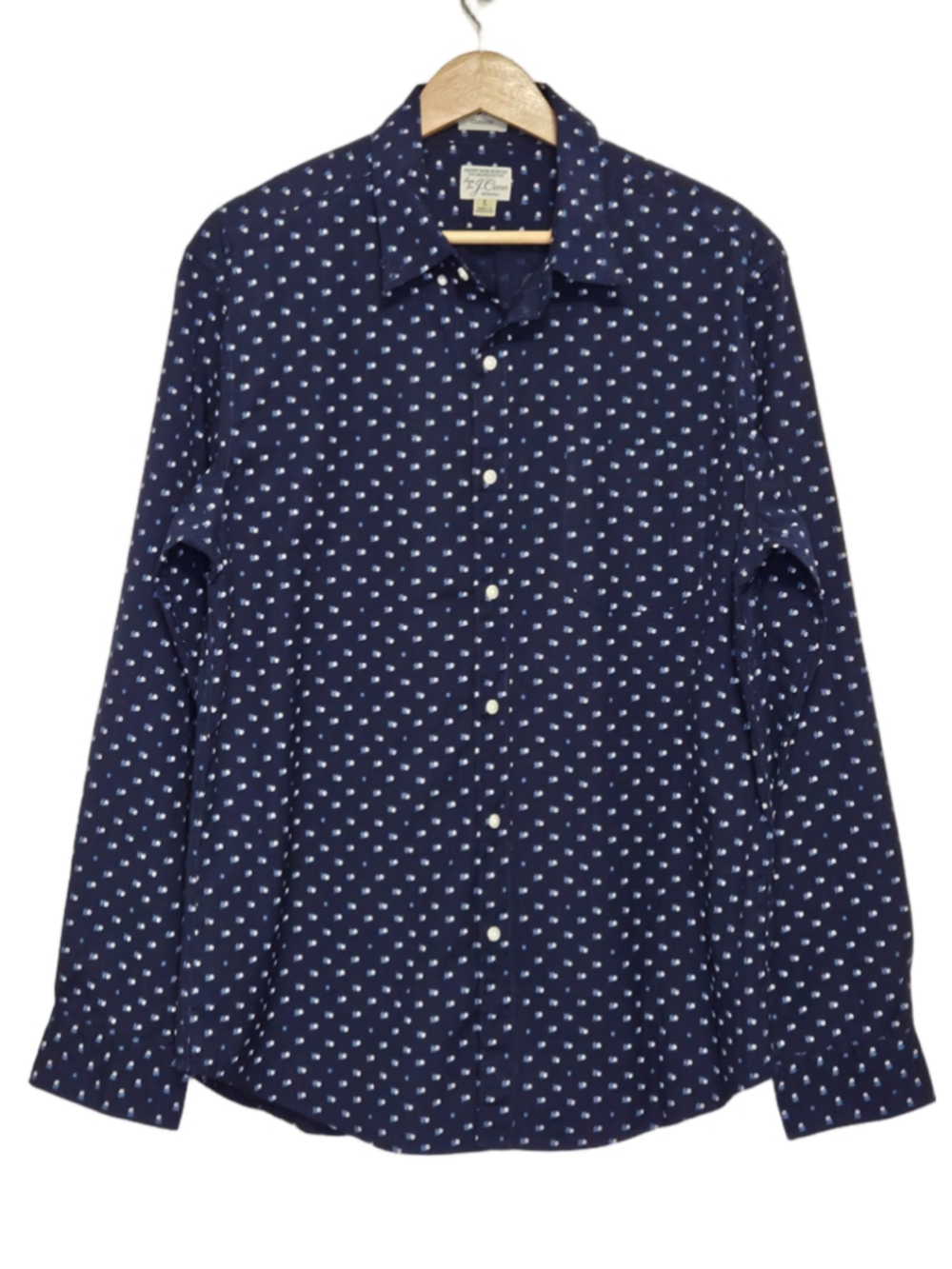 J.Crew Secret Wash Floral Stretch Classic Button Down Shirt Men's Large Long